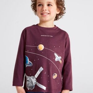 Size 6 Boys Mayoral Galactic Journey Long Sleeve Tee - Purple